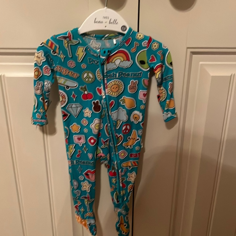 Newborn posh peanut sticker onsie